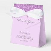 バースデーパーティーパープルグリッターバイオレット感謝していユー フェイバーボックス (正面サイド)
