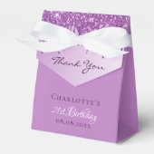バースデーパーティーパープルグリッター感謝していユー フェイバーボックス (正面サイド)