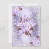 バースデーパーティーパープルフローラウィンターワンダーランド 招待状 (裏面)