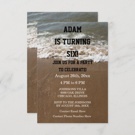 バースデーパーティービーチ航海の海カスタム2023 招待状 (正面/裏面)