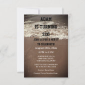 バースデーパーティービーチ航海の海屋外カスタム 招待状 (正面)