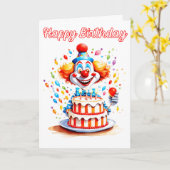 バースデーパーティーピエロ 子供へ カード (黄色い花)