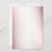 バースデーパーティーピンクウォーターカラーフラワーズグリッター 招待状 (裏面)