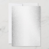 バースデーパーティーピンクウォーターカラーフラワーズグリッター 招待状 (裏面)