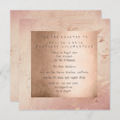 バースデーパーティーピンクグラムパウダー金ゴールド赤面 招待状 (正面/裏面)