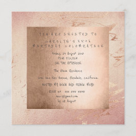 バースデーパーティーピンクグラムパウダー金ゴールド赤面 招待状