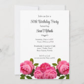 バースデーパーティーピンクローゼスパーティー 招待状 (正面)