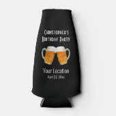 バースデーパーティーフェイスビール応援モダンタイポグラフィ ボトルクーラー (正面)