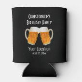 バースデーパーティーフェイスビール応援モダンタイポグラフィ 缶クーラー (裏面)