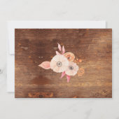 バースデーパーティーフォトフラワーズウッ素朴ド招待状 招待状 (裏面)