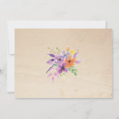 バースデーパーティーフォトフラワーズパープル薄紫招待状 招待状 (裏面)