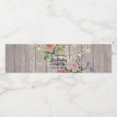 バースデーパーティーフラワーズ素朴ウッドストリングライト ペットボトルラベル (シングルラベル)