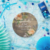 バースデーパーティーフラワーズ素朴ウッドストリングライト ペーパープレート (パーティー)