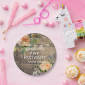 バースデーパーティーフラワーズ素朴ウッドストリングライト ペーパープレート (パーティー)