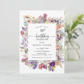 バースデーパーティーフローラガーデンフレームモダン 招待状 (スタンド正面)