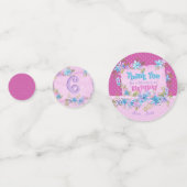 バースデーパーティーフローラピンク水玉模様 コンフェッティ (裏面)