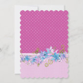 バースデーパーティーフローラピンク水玉模様 サンキューカード (裏面)