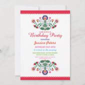 バースデーパーティーフローラフィエスタメキシカンビバアニエージ 招待状 (正面)