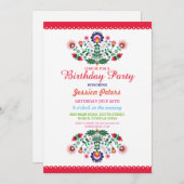 バースデーパーティーフローラフィエスタメキシカンビバアニエージ 招待状 (正面/裏面)