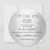 バースデーパーティーフローラ水彩シルバーグリーン金ゴールド 招待状 (裏面)