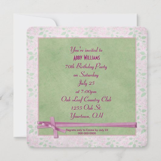 バースデーパーティーブウ 招待状 (正面)