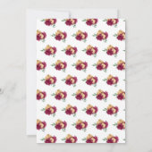 バースデーパーティーブラウンヘアプリンセスインBurgundy 招待状 (裏面)