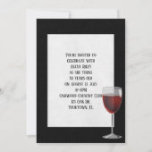 バースデーパーティーブラックの銀器 招待状 (裏面)