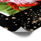 バースデーパーティーブラック金ゴールドグリッターへようこそ ポスター (角)