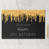 バースデーパーティーブラック金ゴールドグリッター紙ランチョンマット ペーパーパッド (インサイチュ)