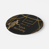 バースデーパーティーブラック金ゴールド1920のアートデコスタイル ペーパープレート (アングル)