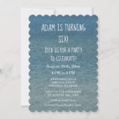 バースデーパーティーブルーウォーターカスタム風光明媚な年齢2024 招待状 (正面)