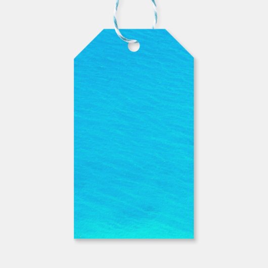 バースデーパーティーブルーウォーターパーソナライズされたありがとう ギフトタグ (裏面)