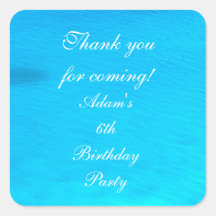 バースデーパーティーブルーウォーターパーソナライズされたありがとう