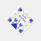 バースデーパーティーブロンデプリンセスインブルー スタンダードカクテルナプキン (角)