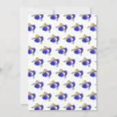 バースデーパーティーブロンデプリンセスイン王室のブルー 招待状 (裏面)