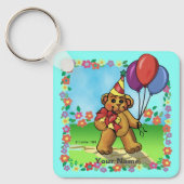 バースデーパーティーベアカスタムキーホルダー キーホルダー (正面)