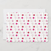 バースデーパーティーベビーブライダルシャワーピンクケーキポップ 招待状 (裏面)