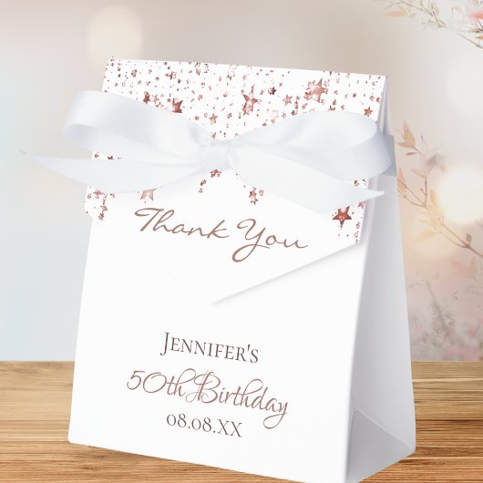 バースデーパーティーホワイトローズ金ゴールドスター感謝していズユー フェイバーボックス