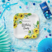 バースデーパーティーボホサンフラワーズ |ユーカリ ペーパープレート (パーティー)