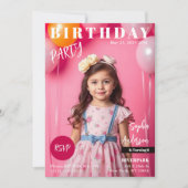 バースデーパーティーマガジンの表紙 招待状 (正面)