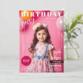 バースデーパーティーマガジンの表紙 招待状 (スタンド正面)