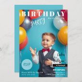 バースデーパーティーマガジンカバー招待状 招待状 (正面/裏面)