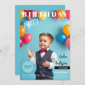 バースデーパーティーマガジンカバー招待状 招待状 (正面/裏面)