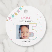 バースデーパーティーメッセージカード |年カスタム番号 フェイバータグ (正面)