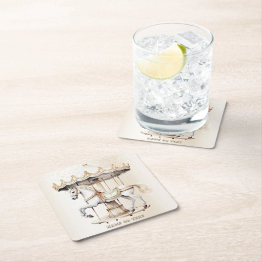 バースデーパーティーメリーゴラウンドサーカスカーニバル スクエアペーパーコースター (インサイチュ)