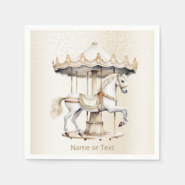 バースデーパーティーメリーゴラウンドサーカスカーニバル スタンダードカクテルナプキン