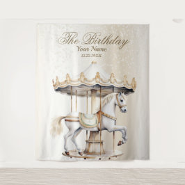 バースデーパーティーメリーゴラウンドサーカスカーニバル タペストリー