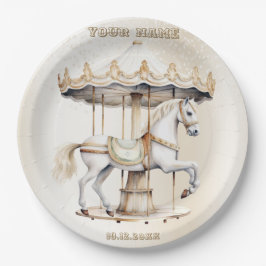 バースデーパーティーメリーゴラウンドサーカスカーニバル ペーパープレート