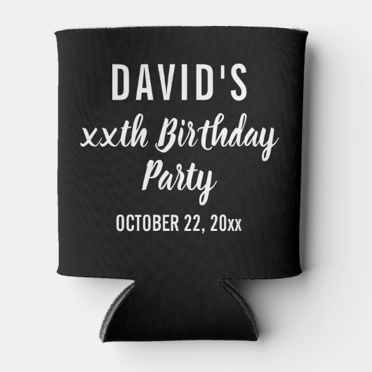 バースデーパーティーモダンのエレガントFriend Black 缶クーラー (正面)