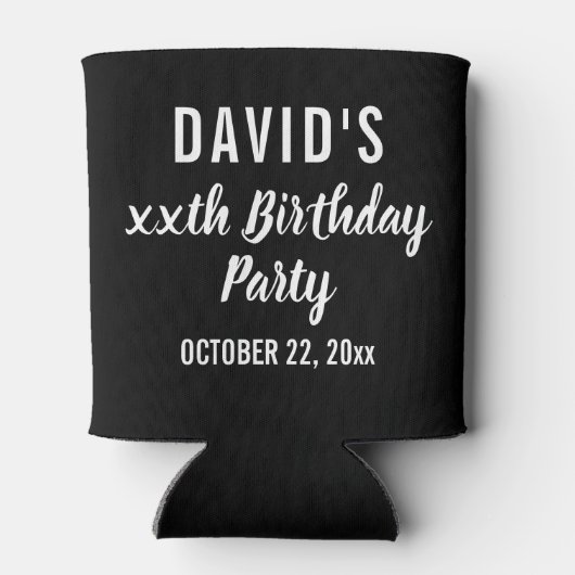 バースデーパーティーモダンのエレガントFriend Black 缶クーラー (裏面)